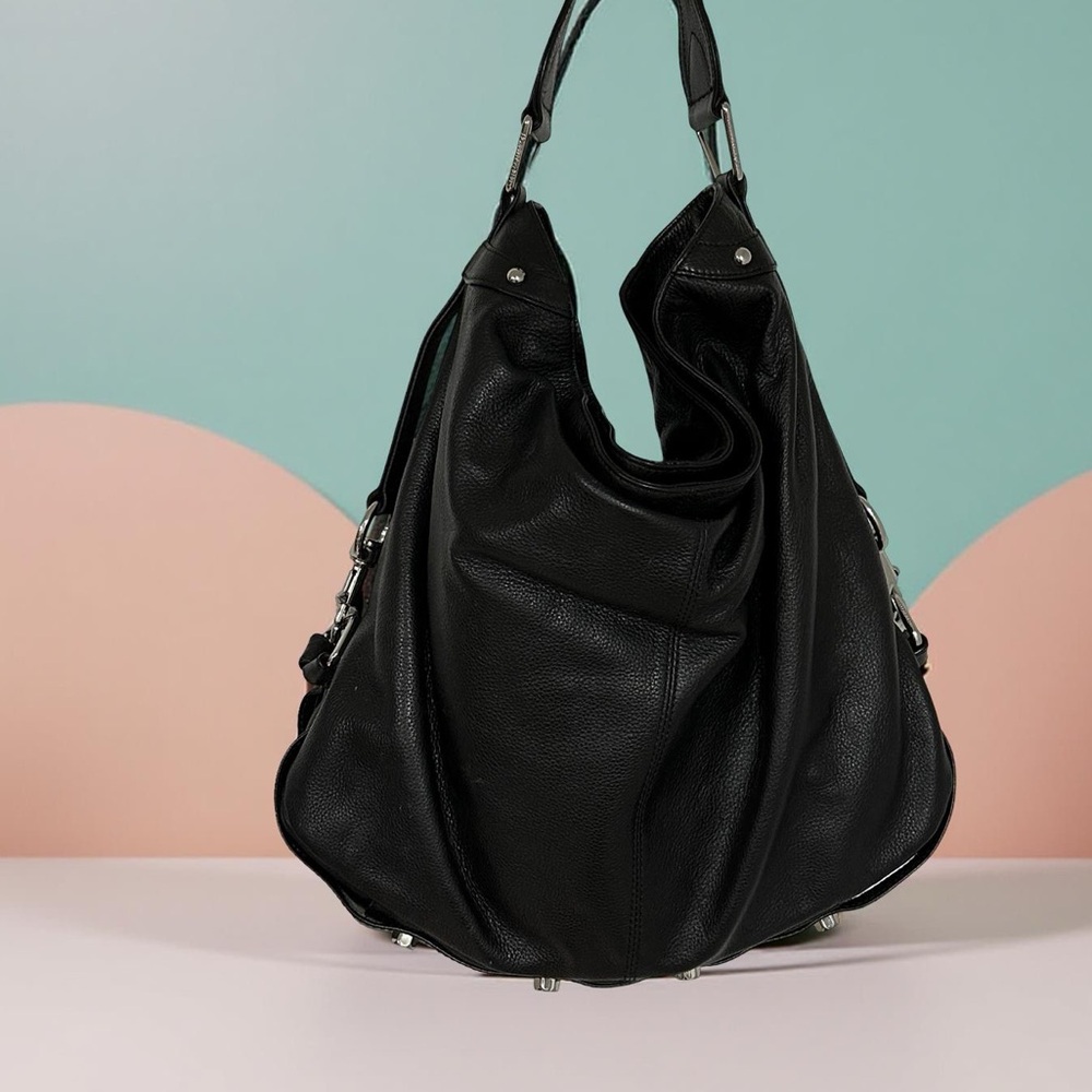 Rebecca Minkoff Black Leather Nikki Hobo bag purse - Picture 9 of 10